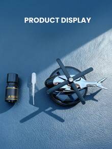 1pc Solar Powered Helicopter Aromatherapy Ornament - Automatic Rotating Blades, 4 Colors - Includes 5ml Refill Essential Oil, Wooden Chips And Dropper, Suitable For Car, Study, Room, Bedroom And Home Decor, Perfect Gift For Car Enthusiasts. Creative Ornament - Helicopter - View 12