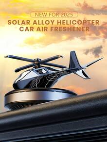 1pc Solar Powered Helicopter Aromatherapy Ornament - Automatic Rotating Blades, 4 Colors - Includes 5ml Refill Essential Oil, Wooden Chips And Dropper, Suitable For Car, Study, Room, Bedroom And Home Decor, Perfect Gift For Car Enthusiasts. Creative Ornament - Helicopter - View 2