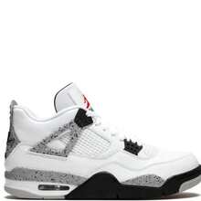 Nike Air Jordan 4 Retro Sneakers - Authentic Iconic Basketball Shoes | Viral 2026 Men's High-End Retro Streetwear | Premium Leather & Mesh Performance Trainers | Classic Air Cushioning & Support Wings | Legendary Designer Athletic Footwear - White Cement - 查看 1