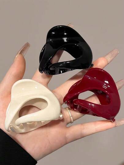 3pcs/Set 6cm/2.36in Snail Design Hair Clips, Elegant Hair Claws For Ponytail, Bun, Casual, Party, Beach, Vacation, Fashion Accessory, Suitable For Spring, Summer, Autumn, Winter