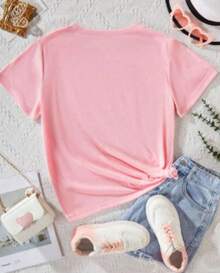 Men's Casual 100% Cotton Soft Crew Neck T-Shirt Daily Wear, High-Quality Plus-Size Pure Cotton Menswear,Mens Cotton T-Shirt, Paris Graphic Design, - 粉色 - 查看 5