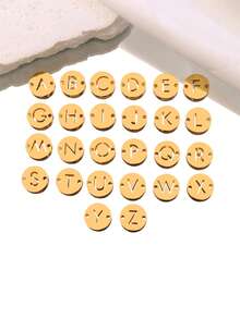 3个/套 字母连接吊坠 不锈钢 A-Z 字母吊坠 18K PVD 镀层 DIY 耳环 手链 首饰制作 - 吊墜 - 查看 2