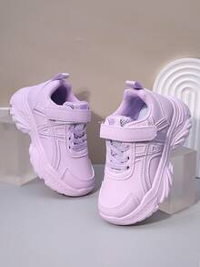 2026春夏新款儿童真皮运动鞋，软底防滑运动鞋，适合幼儿/大童男孩/女孩，魔术贴搭扣，休闲学生鞋 - 紫色 - 查看 6