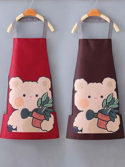 1件围裙，防水防油，可爱日韩风，时尚家居厨房烹饪罩衫（女士款）