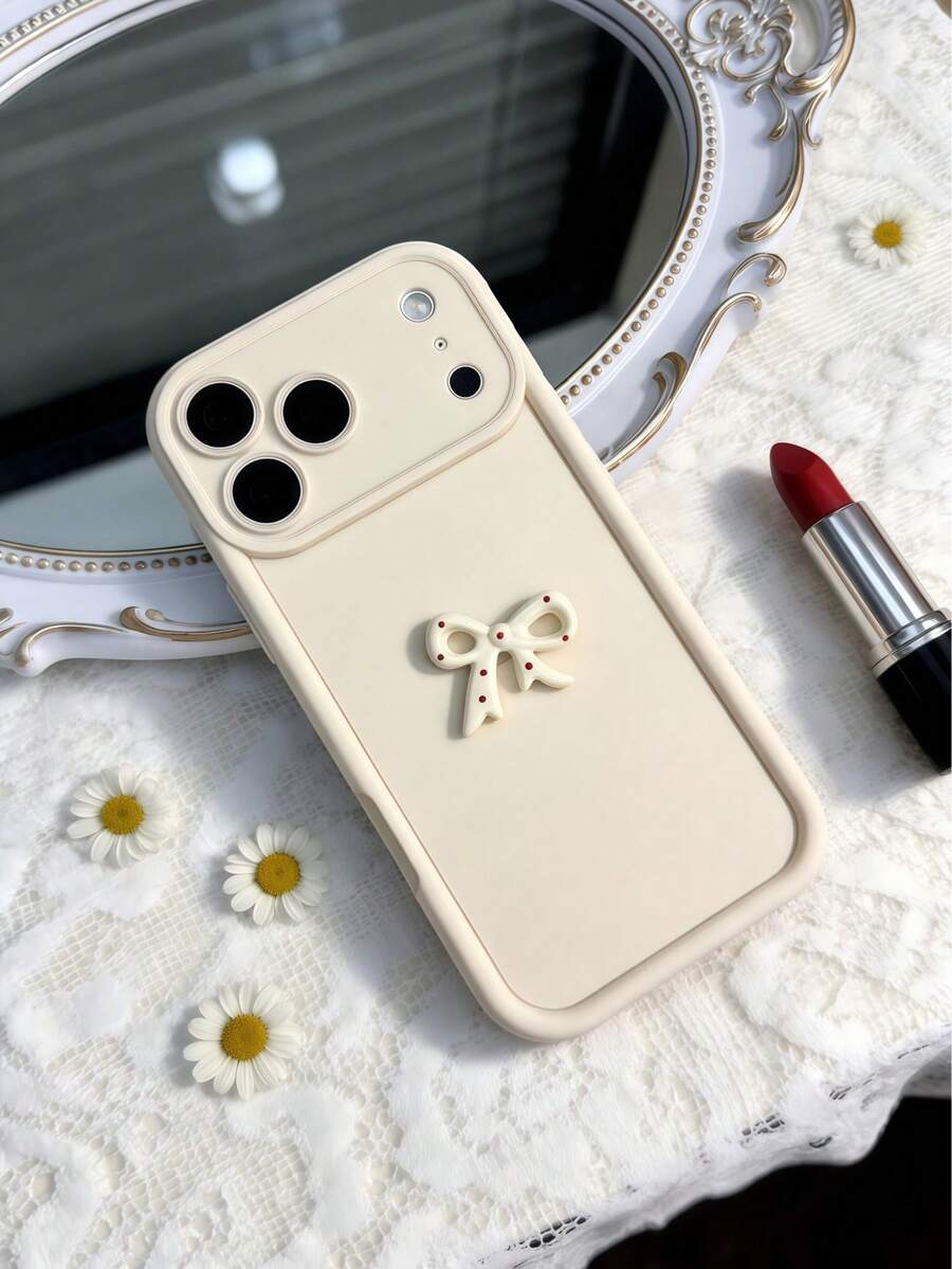 1个可爱波点蝴蝶结眼睛造型磨砂手机壳,兼容 7/8/X/XR/XS Max/11/12/13/14/15/16/17 Pro Max、A14/A15/A16/A17/A04/A05/A06/A07/A54/A55/A56/A57/A34/A35A/36/A37/S26/S26 Plus/S26 Ultra、Transsion SMART7/8、G05、荣耀400/400 Pro/400 Lite - 天眼白色 - 查看 1