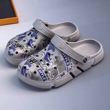 Sandalias de hombre con estampado de graffiti, cómodas, versátiles y transpirables - Gris - Ver 17