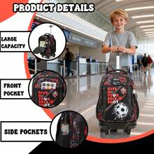 3件套儿童拉杆背包，男女童通用，含午餐包和铅笔盒，返校必备 - 兒童拉桿包 - 查看 10