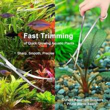 4Pcs Aquascaping Tools Aquascape Kit Long And Strong Aquarium Tweezers Scissors Algae Scraper Aquarium Plant Tools Fish Tank Plant Trimming Kit - 銀 - 查看 5