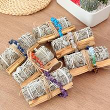 Bộ 1 vòng tay làm từ cây xô thơm, gỗ thiêng và đá pha lê tự nhiên - Hoàn hảo cho những người yêu thích thiền định và là món quà lý tưởng. - Bộ xô thơm - Xem 3