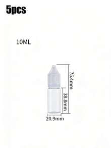 Botella gotero delgada, 5ml/10ml/15ml/20ml/30ml/50ml Botella vacía para gotas de ojos, Botella vacía para gotas de ojos, Tapa de botella gotero de líquido apretable de mascota, Perfecta para volver a la escuela y viajar, Portátil y ligera - Accesorios de viaje, Botella de viaje portátil, Botella de gel con punta puntiaguda Botella gotero apretable Botella de plástico transparente, Suministros para tatuajes, Adecuada para tinta líquida, pintura al óleo, arte y manualidades, Accesorios de viaje, Artículos esenciales de viaje - Multicolor - Ver 12