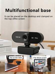 1080P全高清网络摄像头，带麦克风，USB即插即用电脑摄像头，可调节底座，适用于台式机/笔记本电脑，支持视频通话 - 黑色 - 查看 10