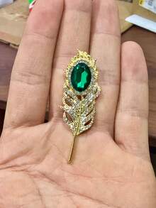 1枚奢华优雅羽毛胸针，高端时尚精致独特个性风格迷人衬衫领针，女士完美礼物 - 彩色 - 查看 9