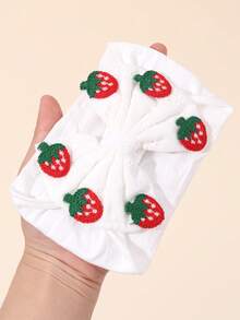 1/6 peças Faixa de cabelo bordada com frutas/flores para bebê menina, faixa de cabelo em tons pastel, macia e elástica, para bebês, crianças pequenas e recém-nascidas, presente de Natal, acessório de cabelo para bebê na primavera e no verão. - Multicolorido - Ver 5