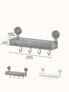 多功能吸盘挂钩收纳架，厨房吸盘支架架，带挂钩，可悬挂炊具、锅铲、汤勺、沥水架 - 多色 - 查看 6