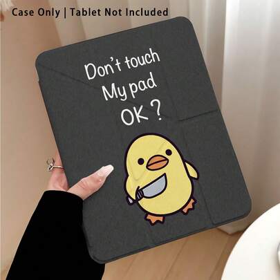 Chicken Holding Knife Pattern Acrylic Crystal Tablet Protective Case With Stand, Compatible With Samsung A9/A9+/S9/S9FE/A11/A11+/S11/S10 FE/S10 FE+/S10 Lite, A16 2025, Air 11/13, M3 2025, Mini 7 A17, Pro 2024, Air 11/13, M2 2024, Pro 11/13, M4 2024, Pro 12.9, 7/8/9 Gen, 10.2, 10 Gen, 10.9, Air 4/5/6/7/8, 10.9, Pro 11, 4/5/6 Gen, Mini 6, , Se 11, Honor, Matepad Se 11, ,