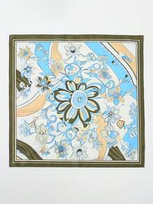 1pc New Arrival Bandana With Fashionable Fresh Geometric Print Pattern, Neckerchief Headscarf - Multicolor - View 6