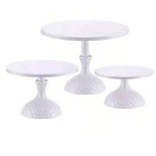 1pc White Cake Stand, Birthday Party Dessert Rack, Event Wedding Cake Dessert Metal Tray, Cupcake Display Platter And Stand - White - View 1