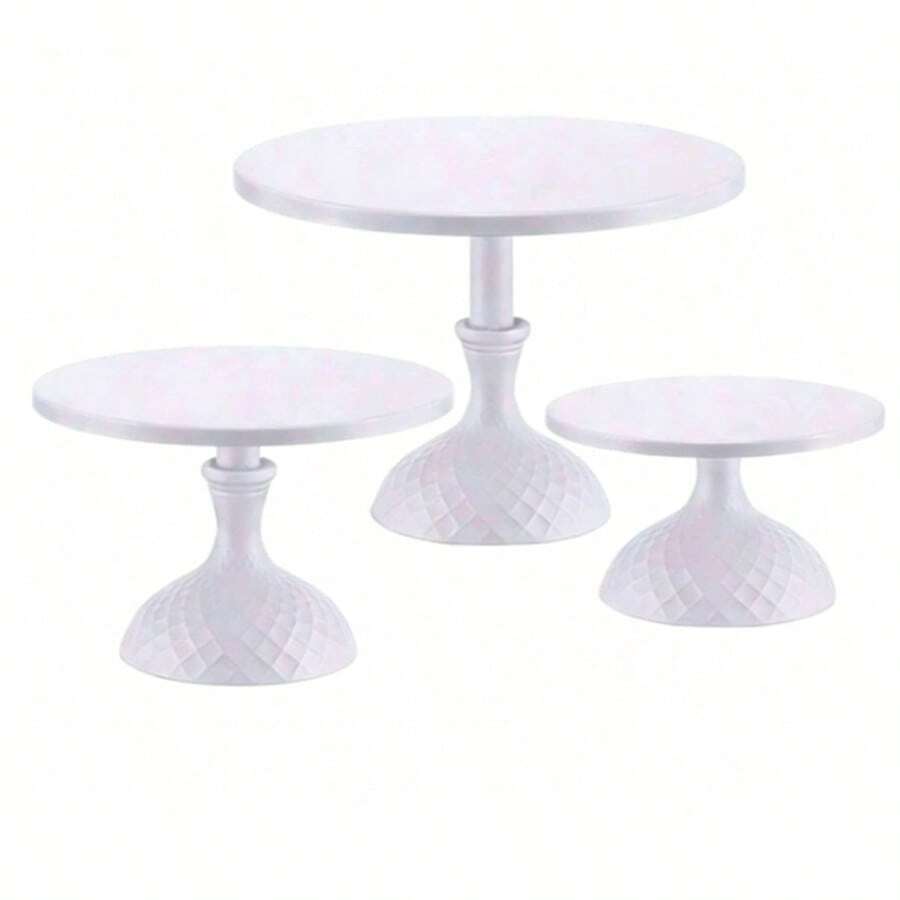 1pc White Cake Stand, Birthday Party Dessert Rack, Event Wedding Cake Dessert Metal Tray, Cupcake Display Platter And Stand - White - View 1