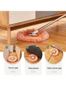 Extra Long Magic Broom With Detachable Head, Dual-Sided Silicone Scraper, Easy Hair And Dust Removal For Hard Floors And Carpets, Commercial Cleaning Broom With Angle Design For Easy Storage - 3 pcs tube - 查看 7