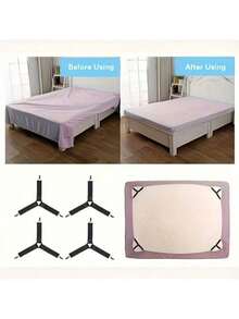 4 kẹp tam giác điều chỉnh được, chống trượt dùng cho ga trải giường - Thích hợp cho đệm sofa và chăn ga gối, dễ vệ sinh, dùng để cố định ga trải giường. - Chốt + Kẹp Đen - Xem 2