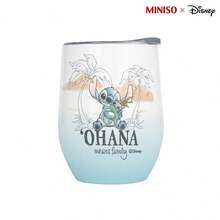 MINISO X Disney Lilo & Stitch Ohana Means Family Insulated Stainless Steel Eggshell Tumbler With Lid,Double-Walled Vacuum Cup For Coffee,Wine,Drinks - Multicolor - View 4
