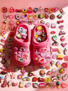 10-200pcs/Set Random Pink Series DIY Shoe Charms, Keychains, Sandals, Beach Bags, PVC Shoe Decorations Suitable For Clogs, Excellent Gift For Christmas, Birthday, Party - Multicolor - View 4
