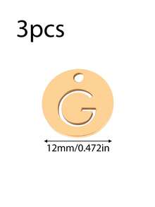 Bộ 3 mặt dây chuyền bằng thép không gỉ rỗng hình 26 chữ cái tiếng Anh, tự làm phụ kiện trang sức thời trang cho nữ. - mặt dây chuyền - Xem 8