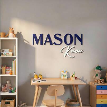 1pc Customized Wooden Name Plate, Customized Wooden Baby Room Name Plate, Width 10-120cm (4-48 Inches), Selectable Font Color, 3D Effect, Minimalist Fashionable Cute Bohemian Style, Room Decor, Customized Wooden Letters, Customized Wooden Sign, Wedding Letter Decor, Customized Letter Wall Decor, Customized Party Decor, Suitable For Home Decor, Wall Decor, Bedroom, Living Room, Party, Wedding Decoration