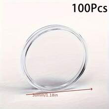 耐用透明硬币收藏盒，密封防潮防氧化，高透明度塑料硬币保护盒，月牙形开口设计，方便取用 - 透明色 - 查看 16