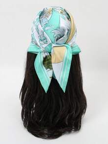 1pc New Arrival Bandana With Fashionable Fresh Geometric Print Pattern, Neckerchief Headscarf - Multicolor - View 7