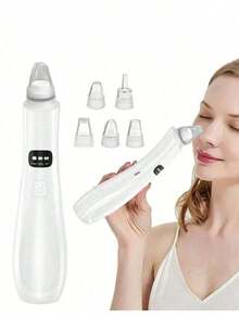 AXH 现货速发 三档吸力面部清洁美容仪，去角质，黑头真空吸尘器，面部死皮去除清洁机 - 白色 - 查看 5