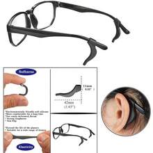 17件套硅胶防滑眼镜耳钩，升级版眼镜防滑配件套装 - 黑色 - 查看 2