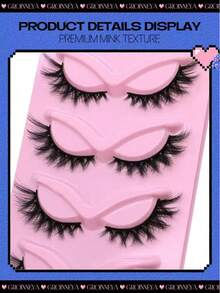 5对猫眼假睫毛，仿貂毛蓬松纤长自然款假睫毛，美妆睫毛嫁接 - 黑色 - 查看 2