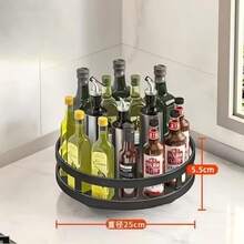 1pc 360° Rotating Spice Rack, Multifunctional Kitchen Seasoning Organizer Tray, No Drilling Required - Multicolor - View 4