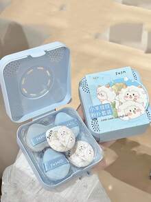 Set de 5 esponjas de maquillaje suaves y amigables con la piel con forma de cordero, difuminador de maquillaje para corrector e iluminador - Azul - Ver 3