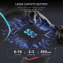 Byteuni 1pc 无线游戏手柄，兼容 Switch/Lite/OLED/Switch 2 Pro，Switch 摇杆游戏手柄，内置 550mAh 电池，支持唤醒、陀螺仪轴、连发、双震动和截图功能（升级版） - 彩色 - 查看 6