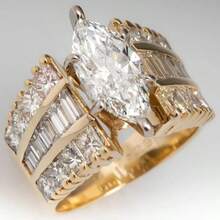 Luxury Elegant 3-Layer Synthetic Cubic Zirconia Women's Ring, Exquisite Texture Suitable For All Occasions, Also A Thoughtful Holiday Gift For Wife - Gold - View 2