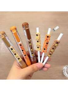 多种颜色和款式的伸缩圆珠笔，高品质创意文具，适合学生使用，黑色墨水圆珠笔，办公签名用品，适合作为礼物送给学生、家人、朋友和同事，学校考试用品，也适合情人节、生日、聚会和返校季使用。 - 彩色 - 查看 7