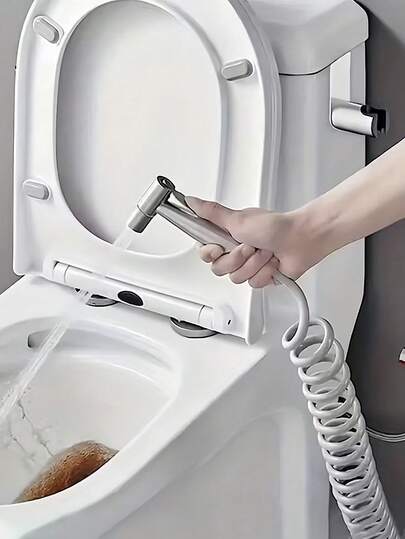 不锈钢高压淋浴喷头套装，带手持花洒和浴缸连接器 - 浴室配件，提升清洁度和舒适度，多功能高压淋浴喷头，壁挂式淋浴喷头，单头设计，家居装饰，浴室装饰，返校季，送给女性、女士、母亲的完美礼物，适用于女孩房、浴室、厨房、花园、宿舍，浴室配件，浴室必备品