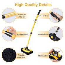 3-Section Adjustable Car Wash Mop, Super Absorbent Car Cleaning Brush, Window & Wheel Duster Cleaning Tool Accessories - Car Wash Mop - View 5