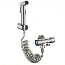 Válvula de ángulo de acero inoxidable 304 - Entrada única, salida doble, interruptor de control dual, válvula de control dual triangular de acero inoxidable, válvula de ángulo multifunción de tres vías con filtro incorporado, distribuidor de salida de grifo montado en pared, acabado cepillado, núcleo de válvula, montado en pared, adecuado para inodoro, lavadora - moderno - Ver 2
