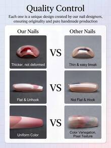 10pcs Stiletto Long Handmade Luxury Y2K Western Press On Nails, Nude Brown Gradient Color, 3D Heart Snake Star Moon Metal Detail With French Tip Design, Suitable For Summer Party Wedding Daily Wear, For Women And Girls - Màu nâu  Mocha - Xem 8