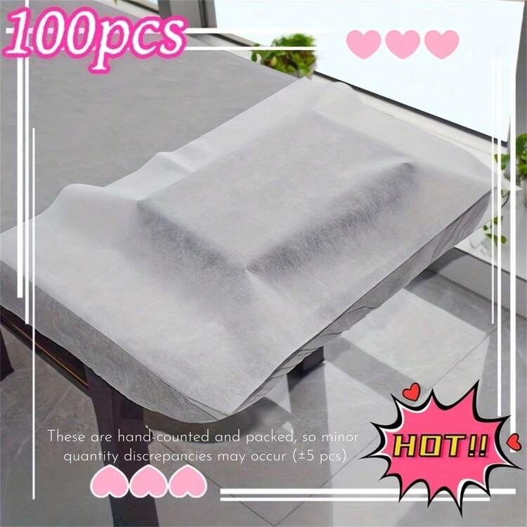 100片一次性垫，70*50厘米枕套，脚凳套，耐用美容院枕套，足部按摩和足浴垫，适用于美容院、家庭、水疗中心、美甲店 - 彩色 - 查看 12
