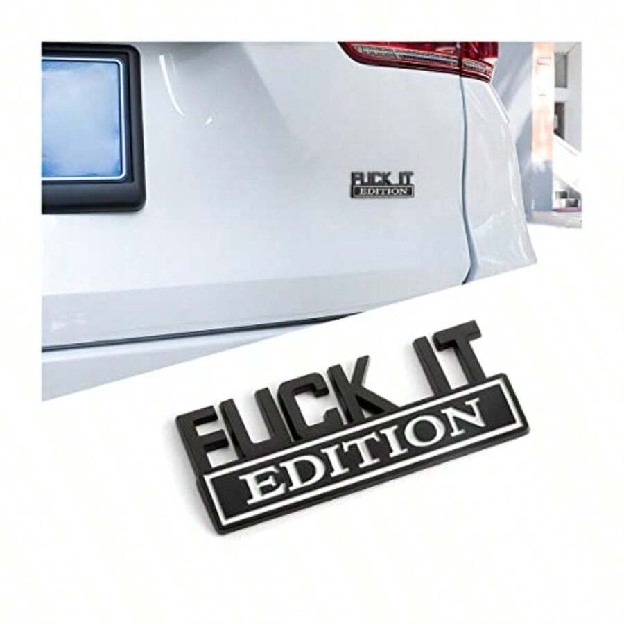 IT Edition 3D Car Sticker For Fender Bumper Cool Metal Badge Decal In Black For SUV Truck Exterior Decoration Vehicle Replacement Accessory For Men Women - 黑白 - 查看 1