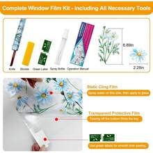 Window Privacy Film Stain Glass Window Film Rainbow Window Film Window Clings Non-Adhesive Reusable Ornamental For Bedroom (Leaf Rainbow, 17.5 X 78.7 In) - 黛西彩虹 - 查看 2