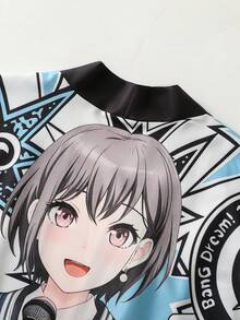 动漫主题印花七分袖开衫，和服式轻薄外套，防紫外线外衣 - 彩色 - 查看 6