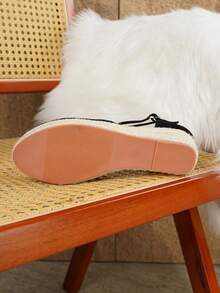 Women's Elegant One-Strap Buckle Wedge Platform Casual Shoes, Suitable For All Seasons - Black - View 4