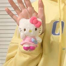 SANRIO 1件毛绒吊坠，背包挂饰，毛绒猫咪玩偶挂件，圣诞树装饰品，包包配饰，节日礼物 - 粉色 - 查看 8