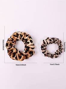 4 piezas Lazos de pelo elásticos con estampado de leopardo, scrunchies versátiles de moda adecuados para trenzas, moños, coletas altas - Multicolor - Ver 6