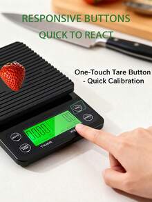 专业精密厨房秤，最大称重10公斤，易于清洁的ABS大秤面，LCD数字显示屏，具备去皮功能和单位切换。适用于烘焙、烹饪、生酮饮食、备餐、咖啡制作等。黑白两色可选。电池供电（不含电池）。 - 彩色 - 查看 2